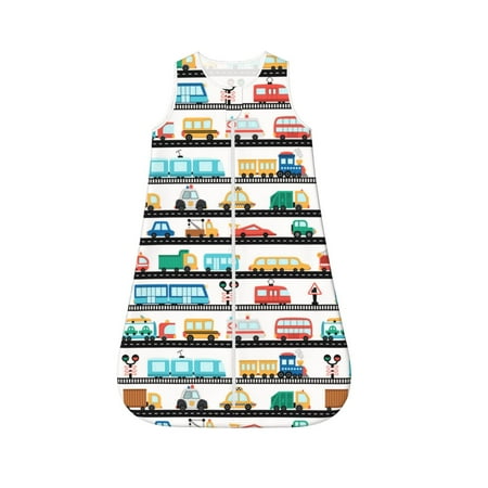 

Fotbe Funny Transport Pattern Sleep Sack - Baby Wearable Blanket with Zipper Extra Soft Cotton Sleeveless Sleeping Bag for Infants-Medium