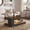 Rustic Brown & Dark Gray, variant on Farmhouse 47" Coffee Table with LED Lights, 2-Tier Wood Rustic Center Table with Storage Shelf for Living Room