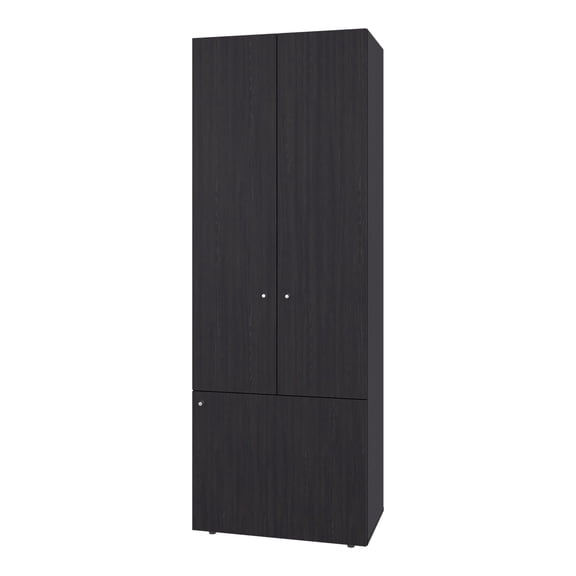 FM FURNITURE Tolleson 3 Doors Tall Wardrobe Cabinet with 4 Shelves Wenge