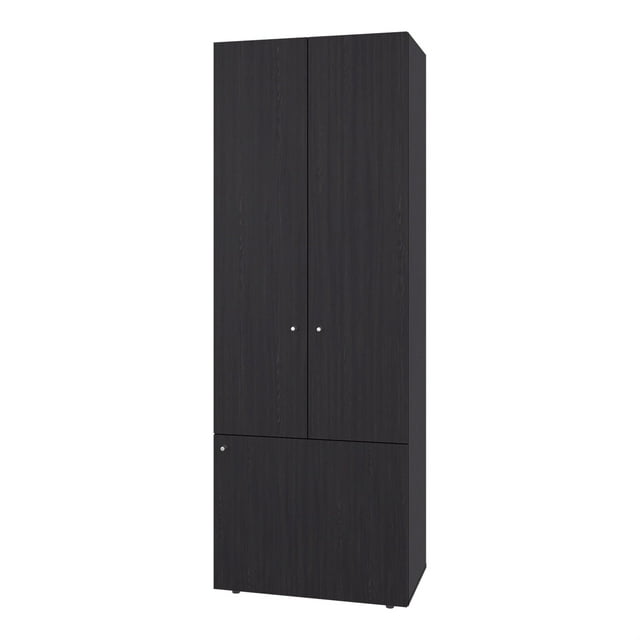 FM FURNITURE Tolleson Armoire Haute à 3 Portes avec 4 Tablettes Wenge
