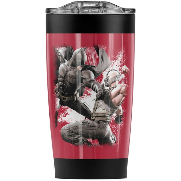 Batman Dark Knight Rises/Final Fight Stainless Steel Tumbler 20 oz Coffee Travel Mug/Cup, Vacuum Insulated & Double Wall with Leakproof Sliding Lid | Great for Hot Drinks and Cold Beverages