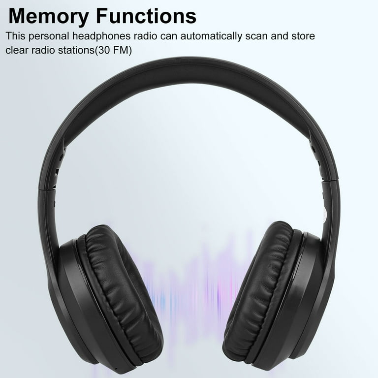 Portable Personal FM Radio Headphones for Mowing with Best Reception, TSV  Wireless FM Headset Ear Muffs with Built-in Radio for Jogging, Walking
