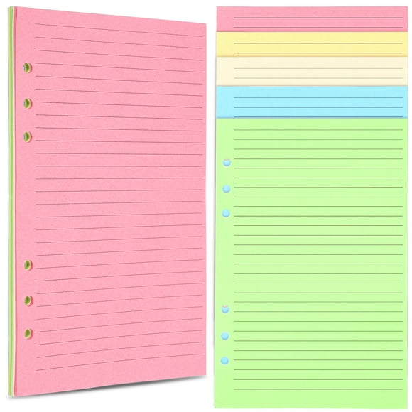 MasteelfCA 50Pcs A5 Filler Paper Planner Refill Paper Loose Leaf Binder Paper Planner Note Book Filler Paper