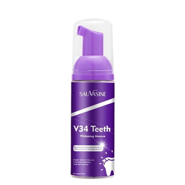 Pasta de dientes de corrección de color de 50 ml Pasta de dientes de espuma púrpura portátil para el cuidado dental