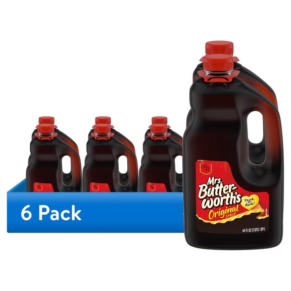 (6 pack) Mrs. Butterworth's Original Pancake Syrup, 64 fl oz