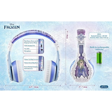 eKids - Frozen II Bluetooth Headphones - blue