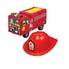 Maven Gifts: Fire Engine Pinata, 13" x 20.5" and Firefighter Chief Hat Plastic Child (Set of 12)