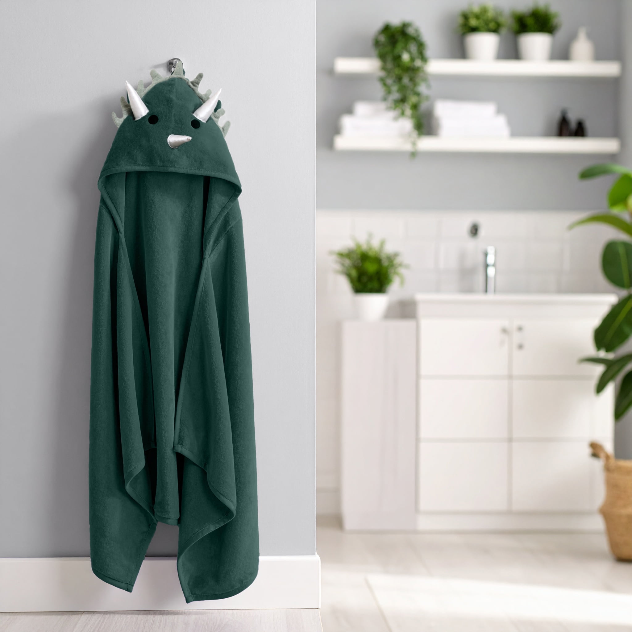 Mainstays Kids Hooded Towel, Dinosaur, 24x48", 100% Cotton