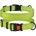 thumbnail image 3 of Reflective Dog Collar Safety Nylon Collars for Medium Dogs with Buckle, Lime Green, 3 of 7