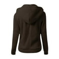 thumbnail image 5 of 2025 Winter Hoodie Coffee Hoodie Long Sleeves Zipper Women Cardigan Sweater Solid Color Fashion Sweater Loungewear Hoodie(S), 5 of 6