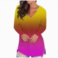 thumbnail image 6 of Towmus Women Tunic Tops Long Sleeve Fall Tops Comfy V Neck Basic Shirts Solid Color T Shirt Loose Casual Fall Blouse Basic Tees, 6 of 6