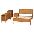thumbnail image 2 of Baxton Studio Jenn Brown Wood Japandi 4-Piece Queen Size Bedroom Set, 2 of 14