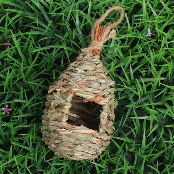 WESIEVYA Green Birdhouse Nest for Birds Sleeping Crafted from Natural Woven Grass