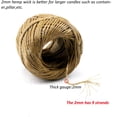 thumbnail image 2 of MILIVIXAY 100% Organic Thick Hemp Candle Wick with Natural Beeswax Coating, 200 FT Spool, Thick Size (2.0mm)+ Wick Sustainer Tabs (200PCS)., 2 of 9