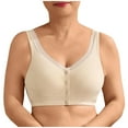 thumbnail image 6 of Juslio No Underwire Bra Front Button Bra Comfortable Cotton Plus Size Backless Bras for Women, 6 of 9