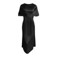 thumbnail image 6 of Afdoent Women's Dresses Elegant Solid Color Waist Cinching Short Sleeve Dress Of The Bride/Groom Party Boho Beach Dress, 6 of 7