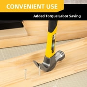 Deli 16-Ounce Claw Hammer with Fiberglass Handle, with Smooth Face & Shock Reduction Grip,Basic Hand Tool for DIY and Woodworking