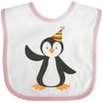 thumbnail image 3 of Inktastic Cute Penguin, Baby Penguin, Penguin with Party Hat Boys or Girls Baby Bib, 3 of 4
