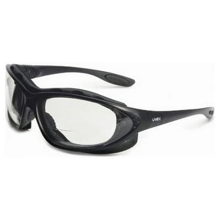 Uvex Safety Glasses, S0663X Seismic Safety Eyewear, Black Frame, Clear Uvextra Anti-Fog Lens/Headband