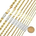 thumbnail image 5 of 10K Yellow Gold 1.8mm-9mm Hollow Rope Chain Necklace 16"-30", 5 of 38