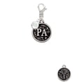 thumbnail image 2 of Delight Jewelry Silvertone Medical Assistant Caduceus Seal - PA - Silvertone Clip on Charm with Clear Crystal Drop, 2 of 4