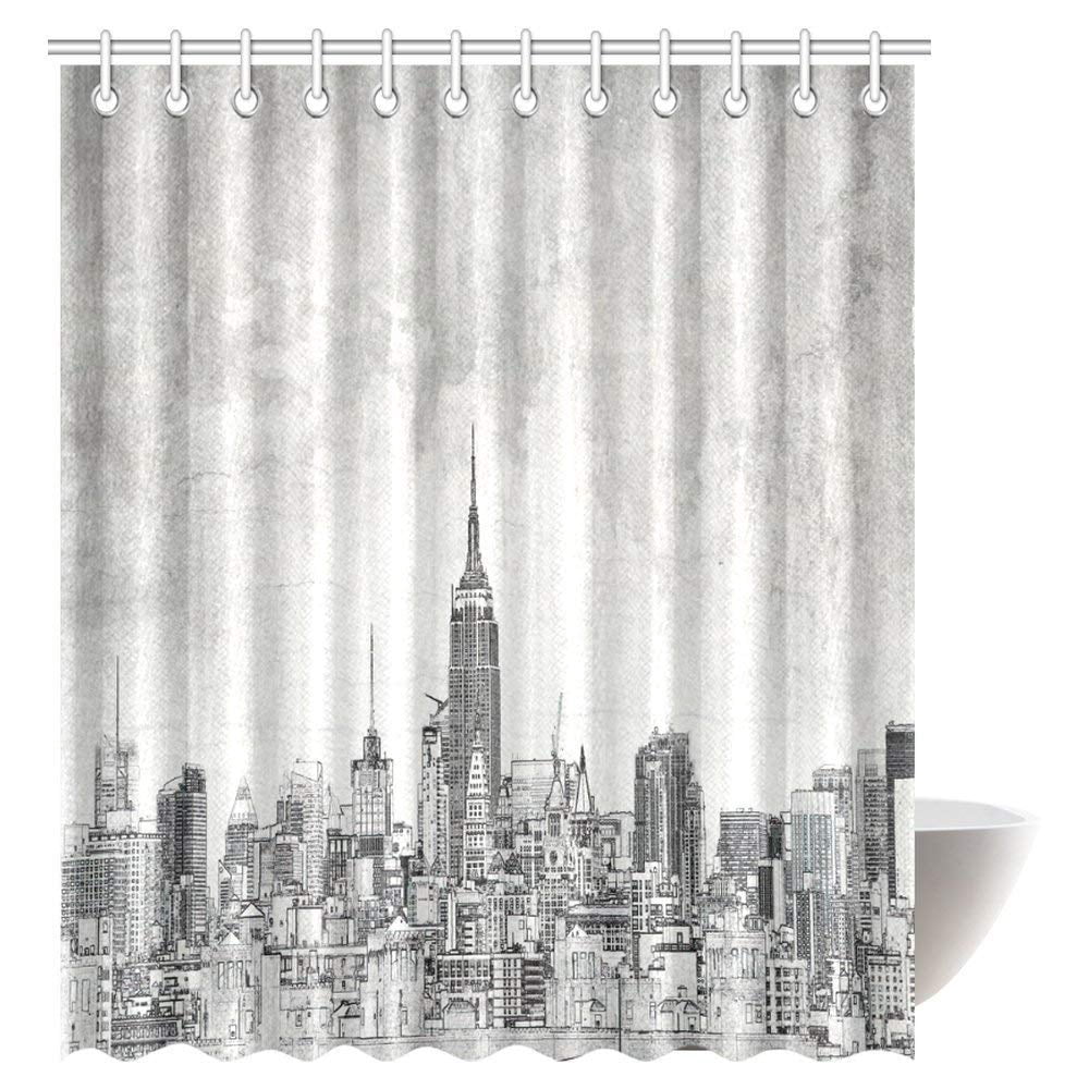 WOPOP American Shower Curtain, Cosmopolitan New York City Skyline with