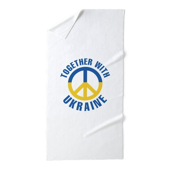 CafePress - Together With Ukraine - Large Beach Towel, Soft 30"x60" Towel with Unique Design