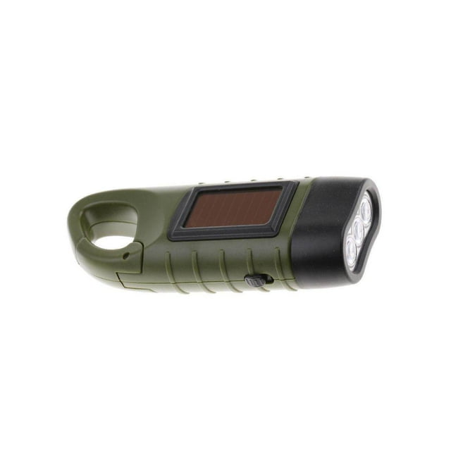 Hand Cranking Flashlight Emergency LED Light Climbing Hiking Torch Light for Outdoor Camping Green