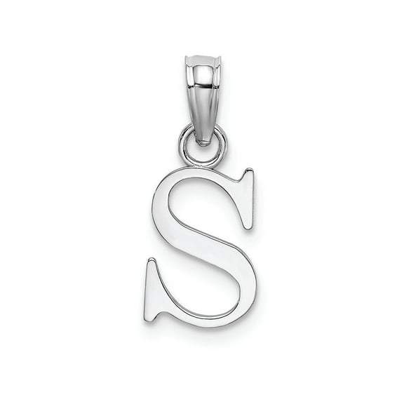 FJC Finejewelers 10k White Gold S Block Initial Charm