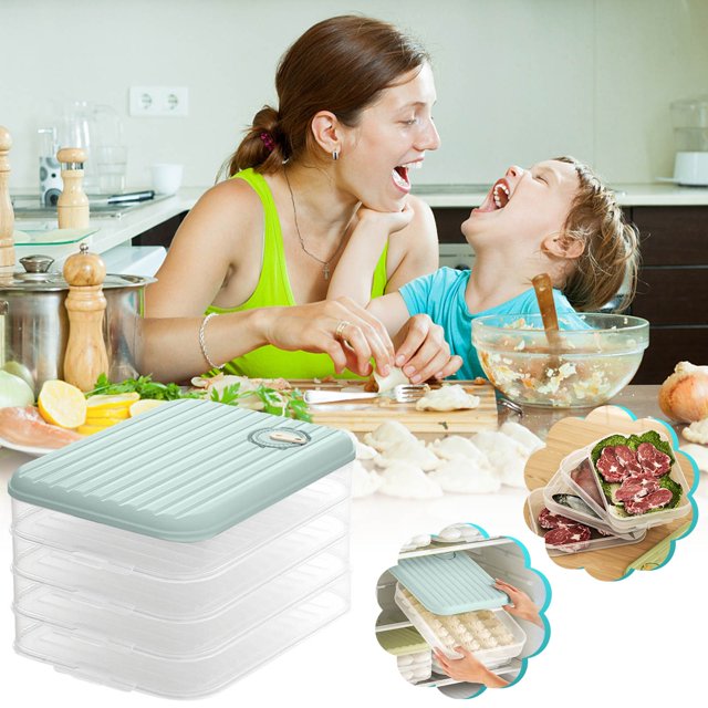 Boovnll Bento Box, Food Storage Containers Dumpling Organizer Transparent Food Storage Box for Kitchen and Fridge, Bento Box Adult, Bento Box for Kids, Lunch Box Containers