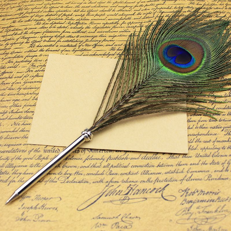 BEAUTIFUL *LIME GREEN* FEATHER PEN WEDDING/GUEST/GIFT 