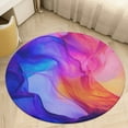 thumbnail image 5 of Color Vortex Tie Dyeing Floral Medallion Round Rug - Small Round Area Rug, Soft Non-Slip Machine Washable Bedroom Mat Indoor Accent Entry Carpet for Office Desk Dorm Hallway, 5 of 7