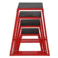 thumbnail image 1 of Plyometric Jump Box Set – 4-in-1 Heavy Duty Steel – Stackable Step Up Platform – Non-Slip Rubber – Home Gym – Strength, Conditioning & Plyo – 12-30" – Red, 1 of 7