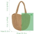 thumbnail image 3 of Women Medium Cotton Woven Shoulder Bag Top-handle Bag Tote, 3 of 8