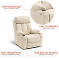 thumbnail image 5 of MCombo Large Electric Power Lift Recliner Chair with Extended Footrest for Big and Tall Elderly People, Hand Remote Control, USB Ports, Faux Leather 7426 (Cream-White), 5 of 7