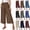 15# Brown, variant on Women Casual High Waist Culottes Elastic Waist Summer Trousers Loose Fit Lightweight Vacation Lounge Pants with Side Pockets Brown M