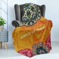 thumbnail image 4 of Hispanic Soft Flannel Fleece Throw Blanket, Themed Illustration with Folkloric Motifs of Cinco de Mayo Image, Cozy Plush for Indoor and Outdoor Use, 70" x 90", Multicolor, by Ambesonne, 4 of 5