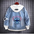 thumbnail image 4 of Lilo Stitch-chaqueta vaquera con capucha para niños y adultos, sudadera con capucha de dibujos animados, ropa de calle de Hip Hop Harajuku, abrigo informal de Jean, 4 of 4