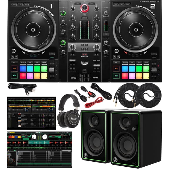 Hercules DJControl Inpulse 500 2-Channel DJ Controller with Retractable Feet, Software & Accessories