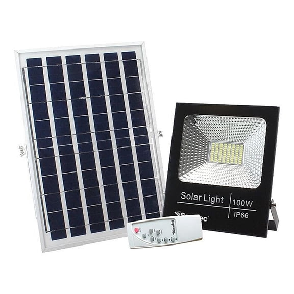 Reflector Led Santul Panel Solar Recargable Exterior Control Remoto 100w Solar