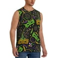 thumbnail image 2 of Fotbe Men's Carnival Mardi Gras3 Print Men's Sleeveless Muscle Tank Tops Casual T-Shirts for Gym Workout Beach-Medium, 2 of 8