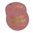 thumbnail image 1 of Inkdotpot Gold Foil Paper Hang Tags Merry Christmas & Happy New Year Text Favor Tags 50 Pieces, 1 of 1