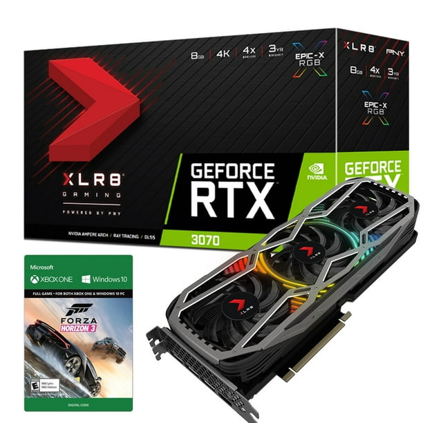 GeForce RTX 3070 XLR8 Gaming Graphics Card, VR Ready, PCIe 4.0, Revel RGB Triple Fan w/ Forza Horizon - Walmart.com