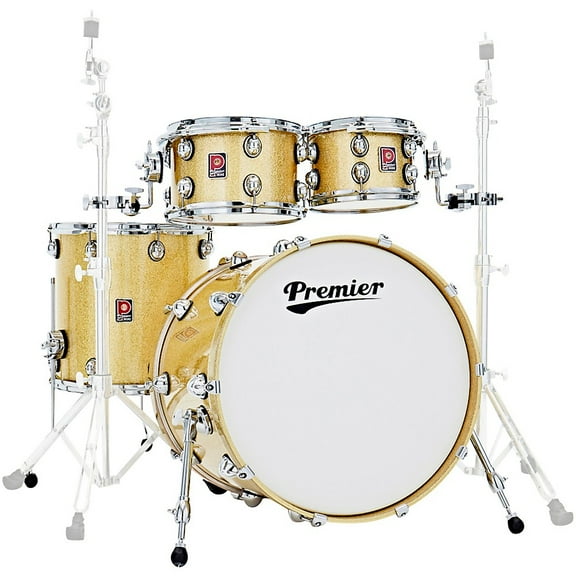 Premier Genista Classic Birch 4-Piece Shell Pack With 22" Bass Drum Vintage Gold Sparkle