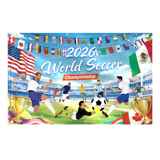 Bandera AhfuLife World Cup Soccer 2026, 150 cm x 90 cm, poliéster