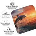 thumbnail image 3 of Yiaed Sunset Dancing Dolphin B Print Leather Coasters for Drinks - Cup Coasters Coffee Table Kitchen Table Bar, Home & Office Gifts Handmade Drink Coasters-Square, 3 of 6