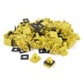 thumbnail image 1 of Unique Bargains 100 Pcs Clips de Garniture de Porte à Rivets Carrés en Plastique Jaune, 1 of 2
