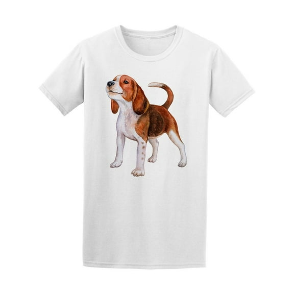 Cheerful Dog Beagle Watercolor T-Shirt Men -Image by Shutterstock, Male XX-Large