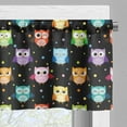 thumbnail image 5 of Ambesonne Owls Valance & Curtain, Funny Confused Serious, 55"x45", Black Multicolor, 5 of 6