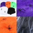thumbnail image 5 of Descuento Tela de araña elástica Telaraña Decoración de fiesta de telaraña para Halloween (20 g de algodón de araña blanca + 6 arañas pequeñas) JAMW Sencillez, 5 of 5